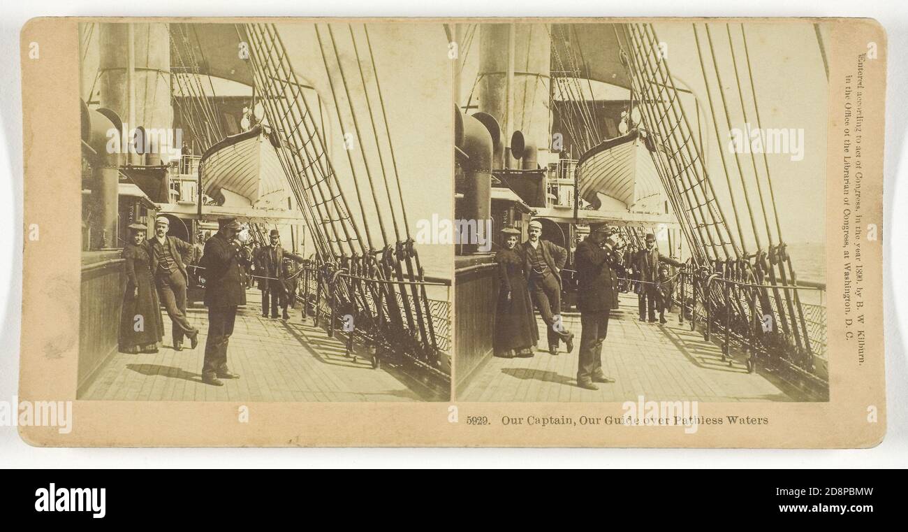 Imprimé argent en couleur albumine, stéréo Banque D'Images