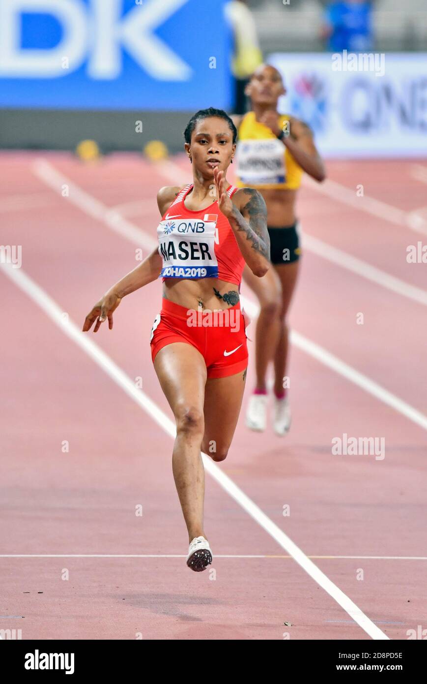 Salwa Eid Naser (Barhein). Médaille d'or de 400 mètres. Championnats du monde d'athlétisme de l'IAAF, Doha 2019 Banque D'Images