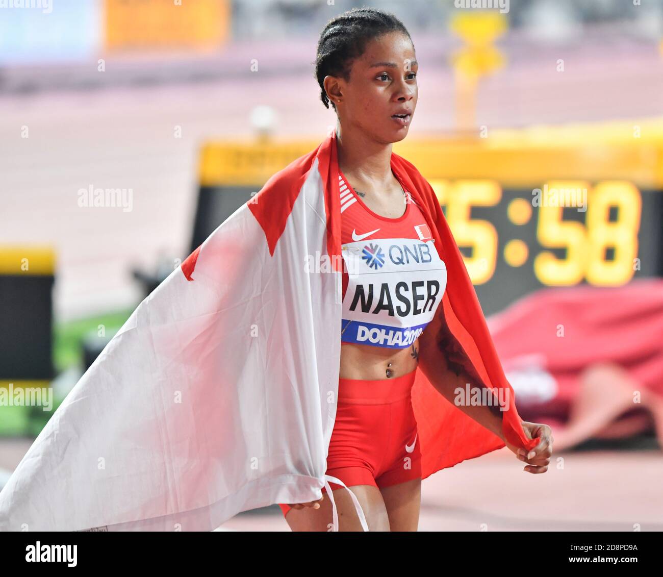 Salwa Eid Naser (Barhein). Médaille d'or de 400 mètres. Championnats du monde d'athlétisme de l'IAAF, Doha 2019 Banque D'Images