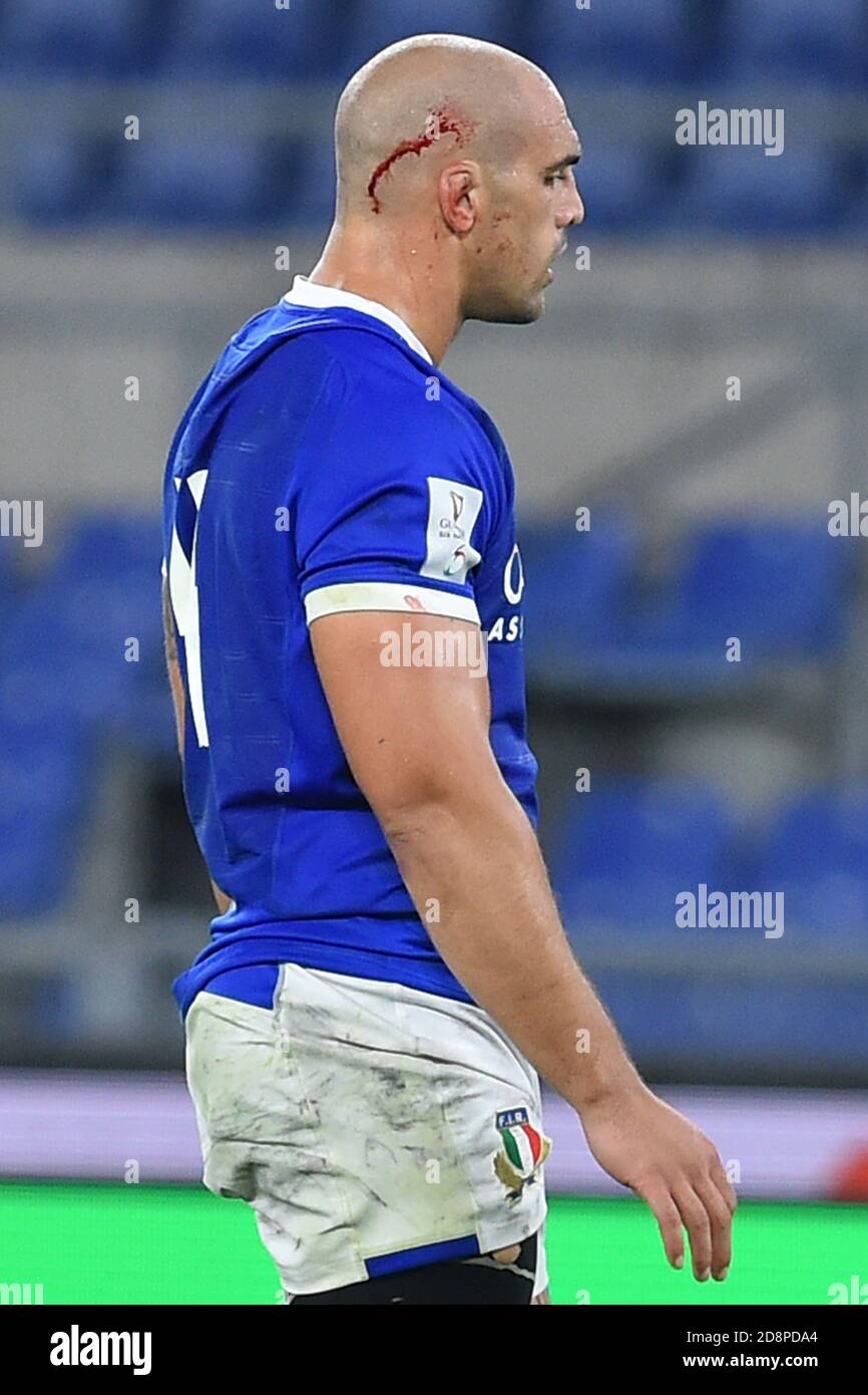 Rome, ITA. 31 octobre 2020. Marco Lazzaroni de l'Italie-Italie contre l'Angleterre, six Nation, Rugby, Rome, Italie - 31-10-2020 Credit: Independent photo Agency/Alamy Live News Banque D'Images
