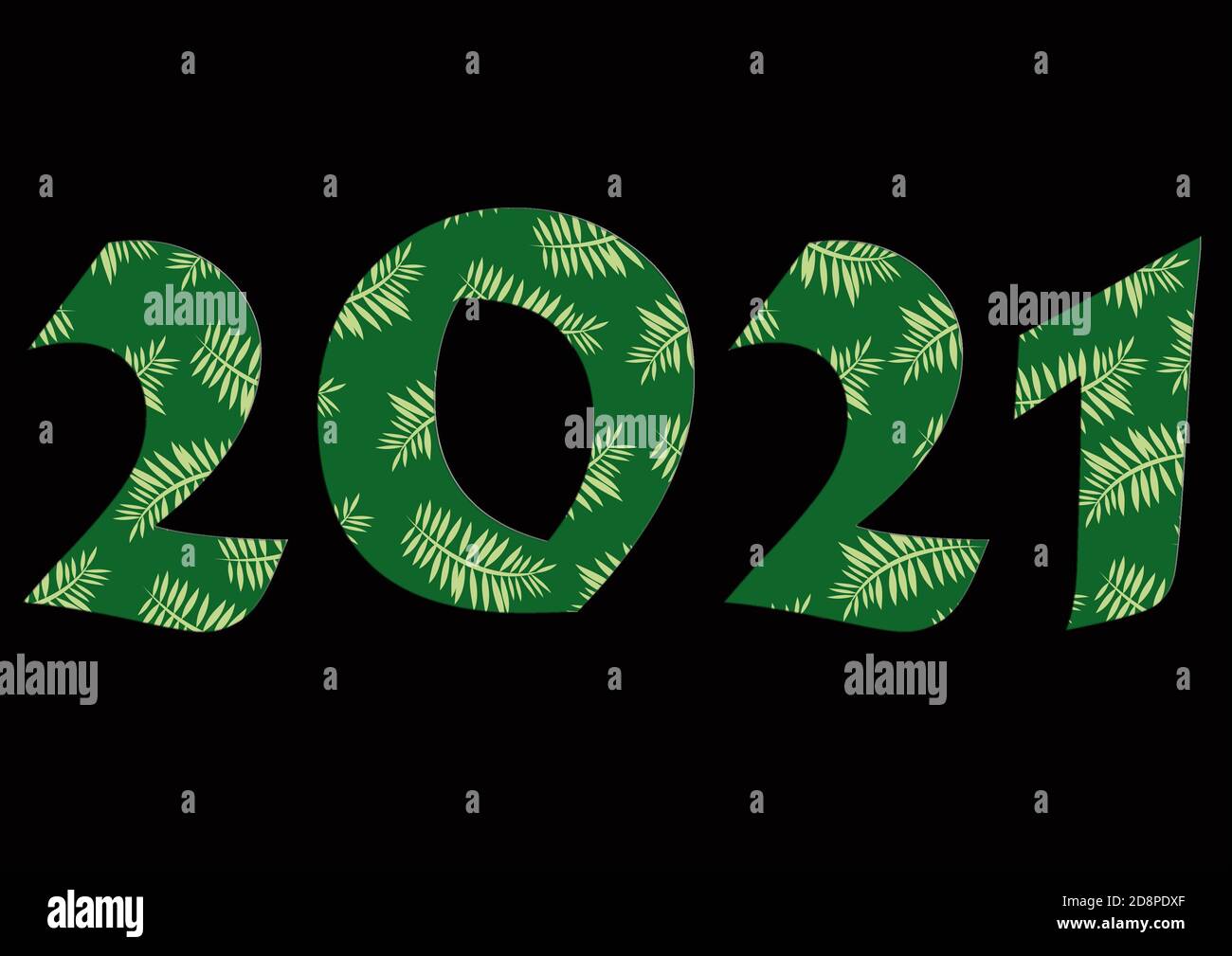 Bonnes ressources graphiques de la nouvelle année 2021, en vert Banque D'Images
