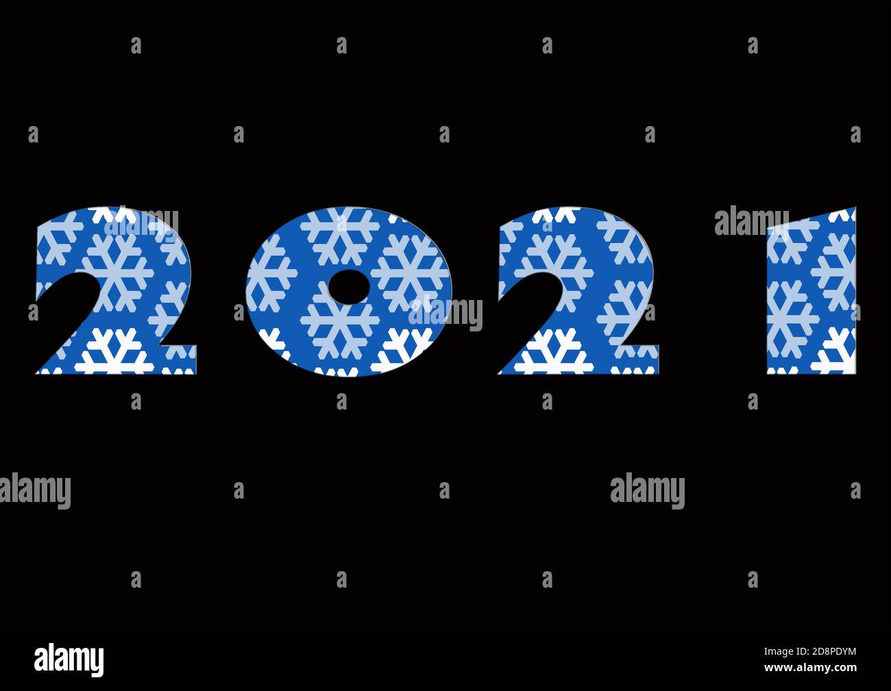 Bonnes ressources graphiques de la nouvelle année 2021, en bleu Banque D'Images