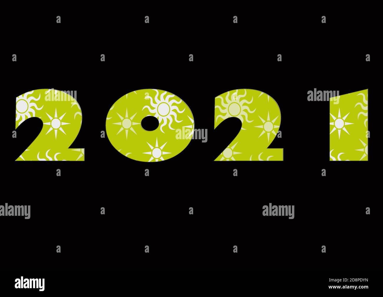 Bonnes ressources graphiques de la nouvelle année 2021, en jaune Banque D'Images