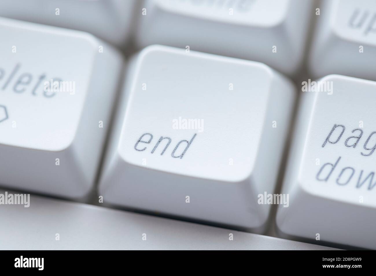 Une photo de gros plan conceptuelle de la touche fin d'un clavier Photo  Stock - Alamy