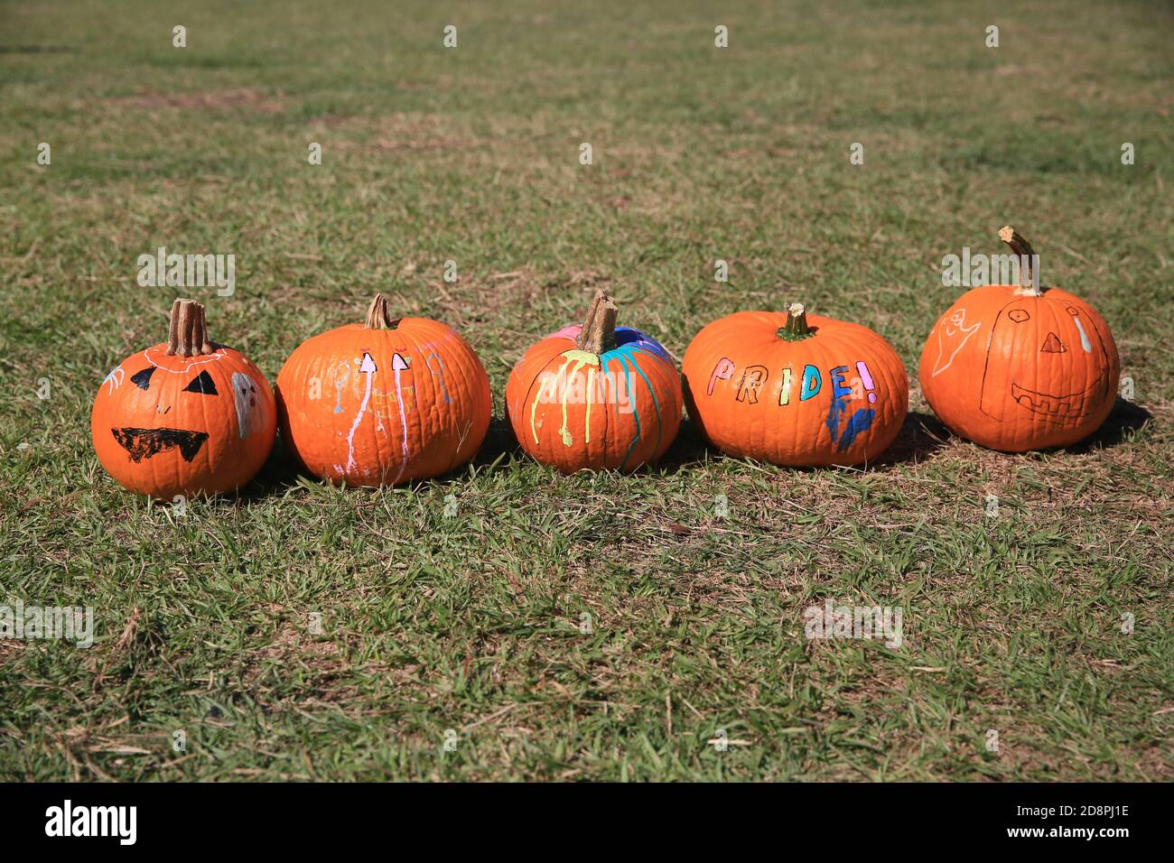 Houston, États-Unis. 31 octobre 2020. Des citrouilles décorées sont vues dans une pièce de citrouille à la Nouvelle-Orléans, Louisiane, États-Unis, le 31 octobre 2020. Pendant la saison d'Halloween, beaucoup de potiron patchs dans l'état américain de Louisiane sont ouverts pour les gens. Le jour de l'Halloween, de nombreuses familles viennent à un potiron de la Nouvelle-Orléans à Amuse-toi bien. Credit: LAN Wei/Xinhua/Alay Live News Banque D'Images