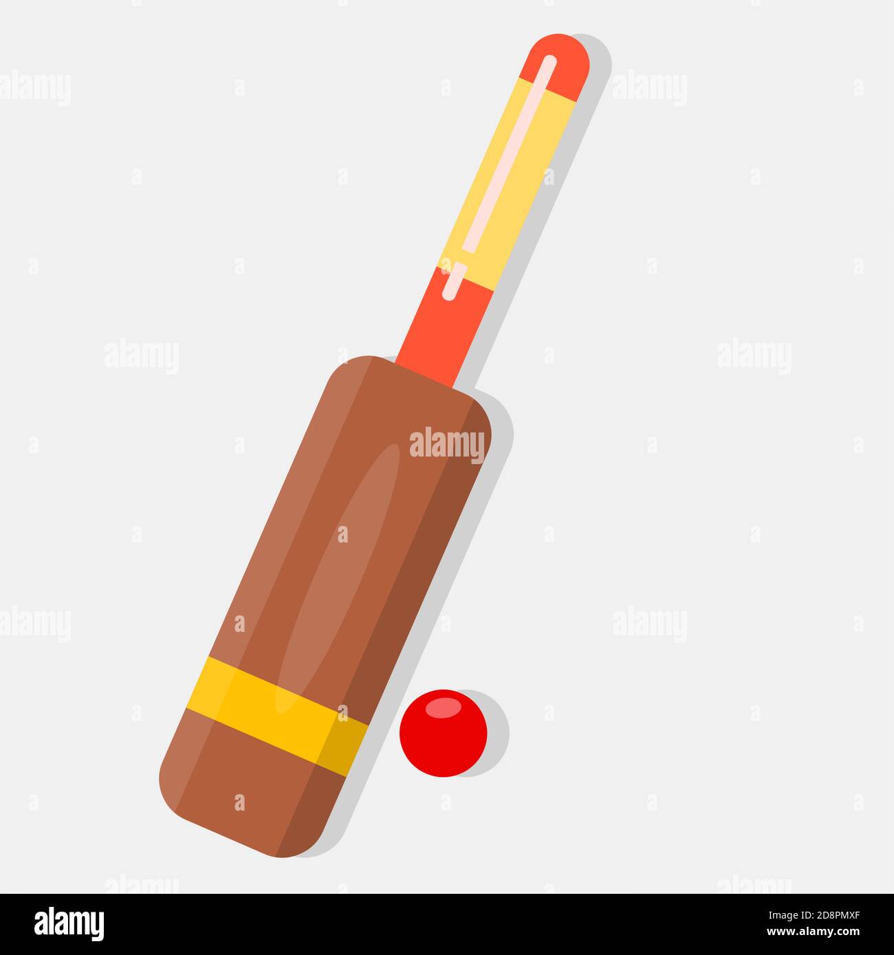 batte de cricket avec illustration du vecteur de balle pour le concept sportif Illustration de Vecteur