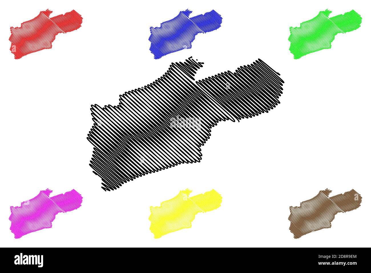 Comté de Harlan, Kentucky (comté des États-Unis, États-Unis d'Amérique, États-Unis, États-Unis, États-Unis) carte illustration vectorielle, scribble esquisse carte de Harlan Illustration de Vecteur