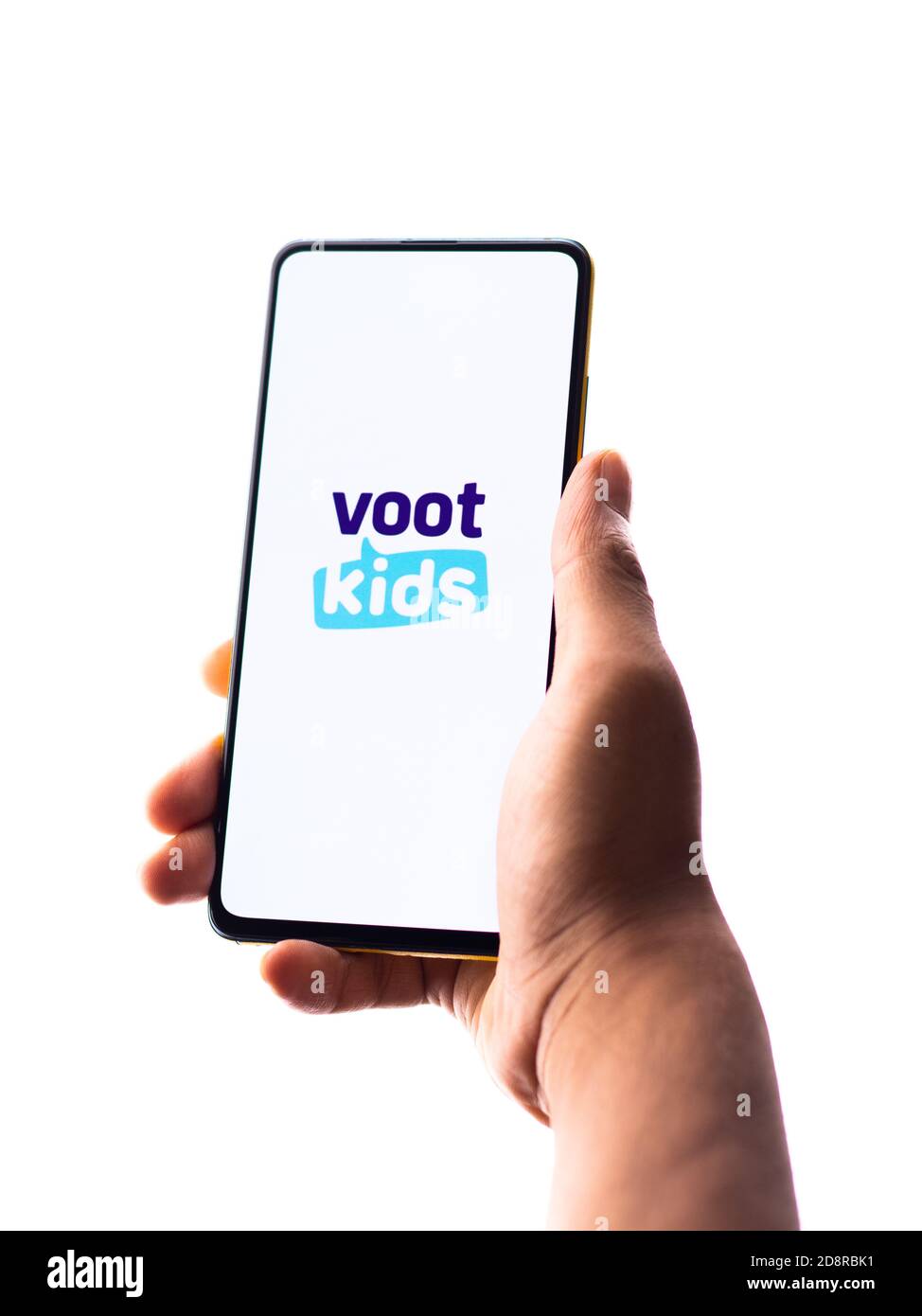 Assam, inde - 29 octobre 2020 : logo Voot Kids sur l'image de stock de l'écran du téléphone. Banque D'Images