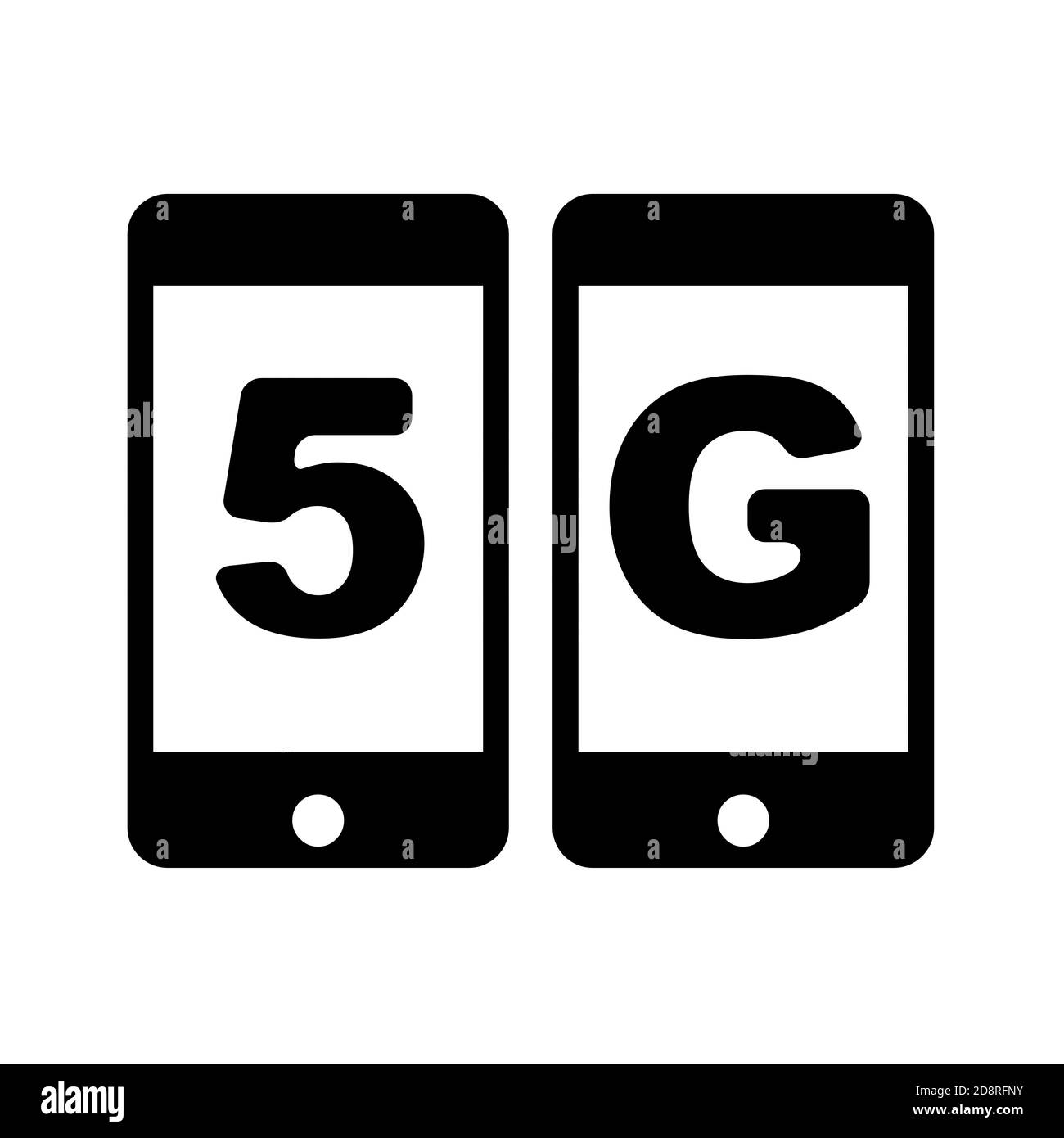 Illustration de l'icône du symbole 5G avec un arrière-plan blanc Banque D'Images