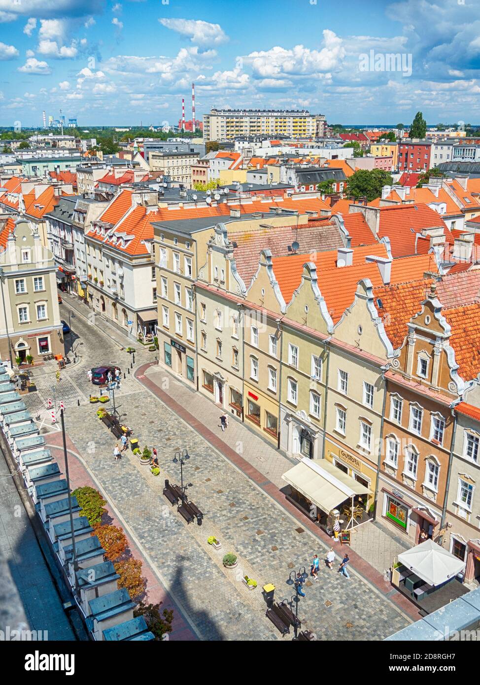 Vue sur Opole depuis la tour de l'hôtel de ville Banque D'Images