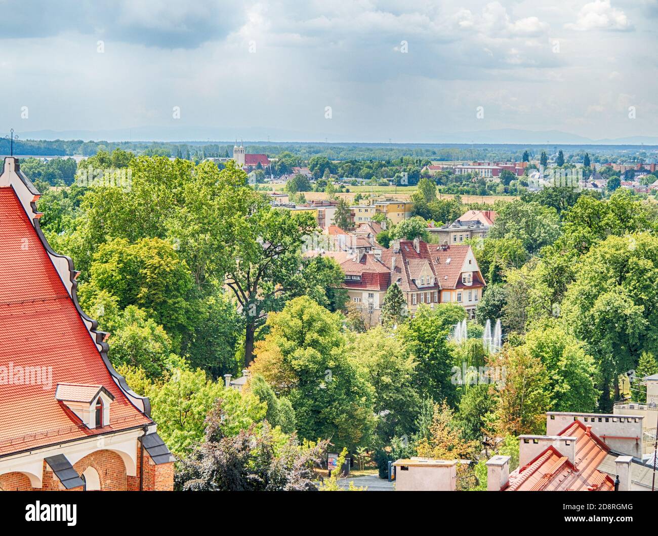 Vue sur Opole depuis la tour de l'hôtel de ville Banque D'Images