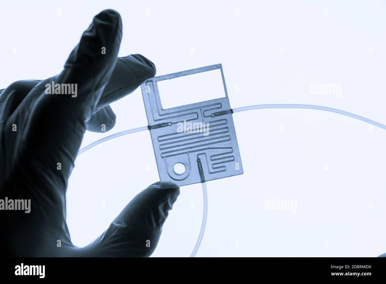 Organe sur puce OOC et LAB sur puce LOC - puce de dispositif microfluidique qui simule les organes biologiques et le dispositif de laboratoire . Prototype de laboratoire de conception-sur-A. Banque D'Images