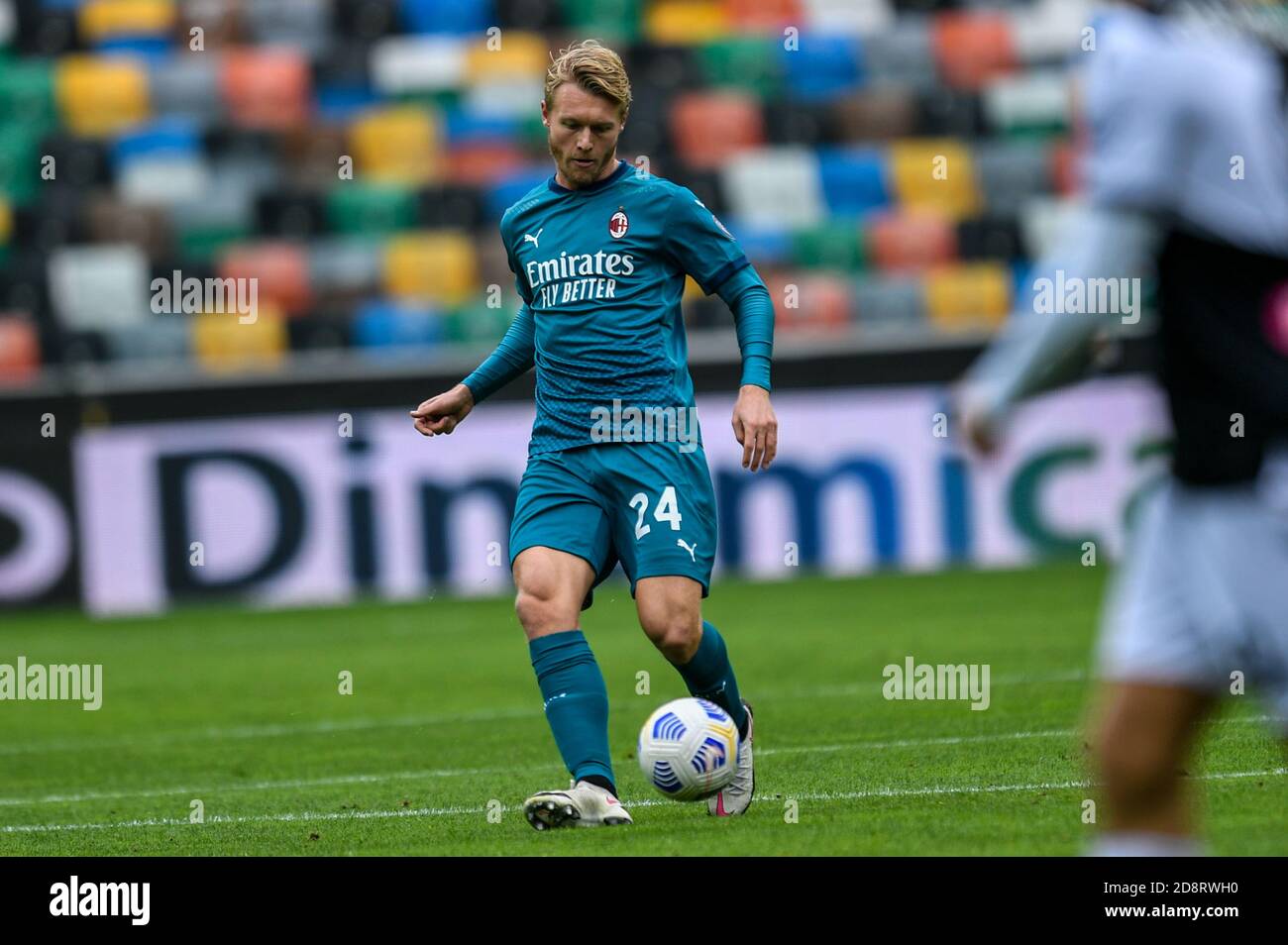 Dacia Arena Friuli Stadium, udine, Italie, 01 Nov 2020, Simon Kjaer (AC Milan) pendant Udinese Calcio vs AC Milan, football italien série A match - Credit: LM/Alessio Marini/Alamy Live News Banque D'Images