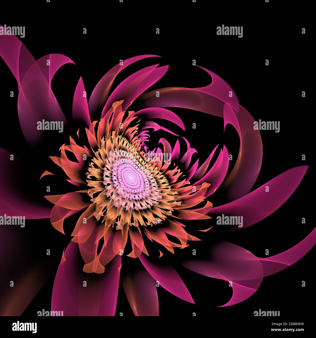 Flame Fractal - fleurs Design Banque D'Images