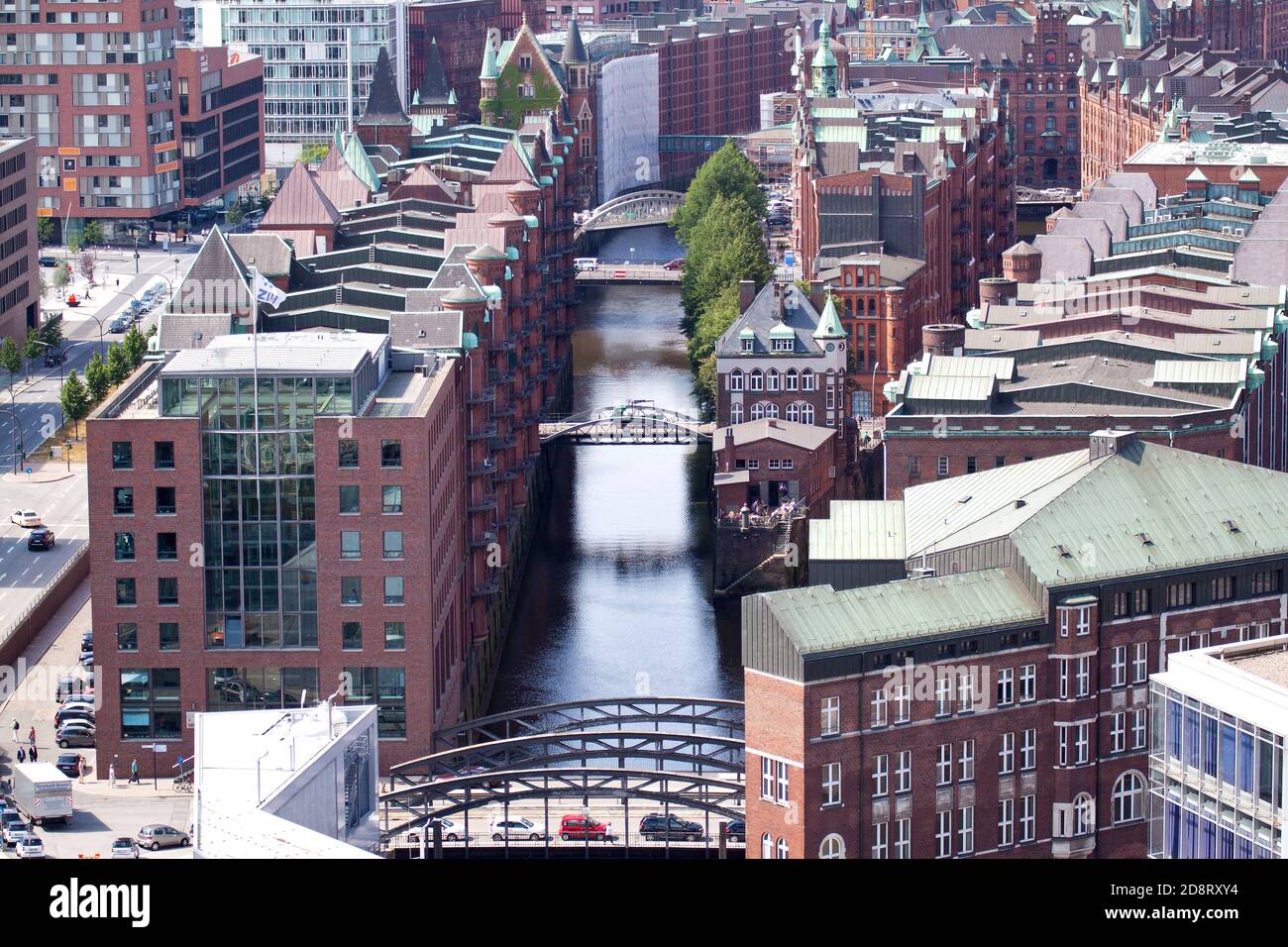 Hamburg Speicherstadt von oben Banque D'Images