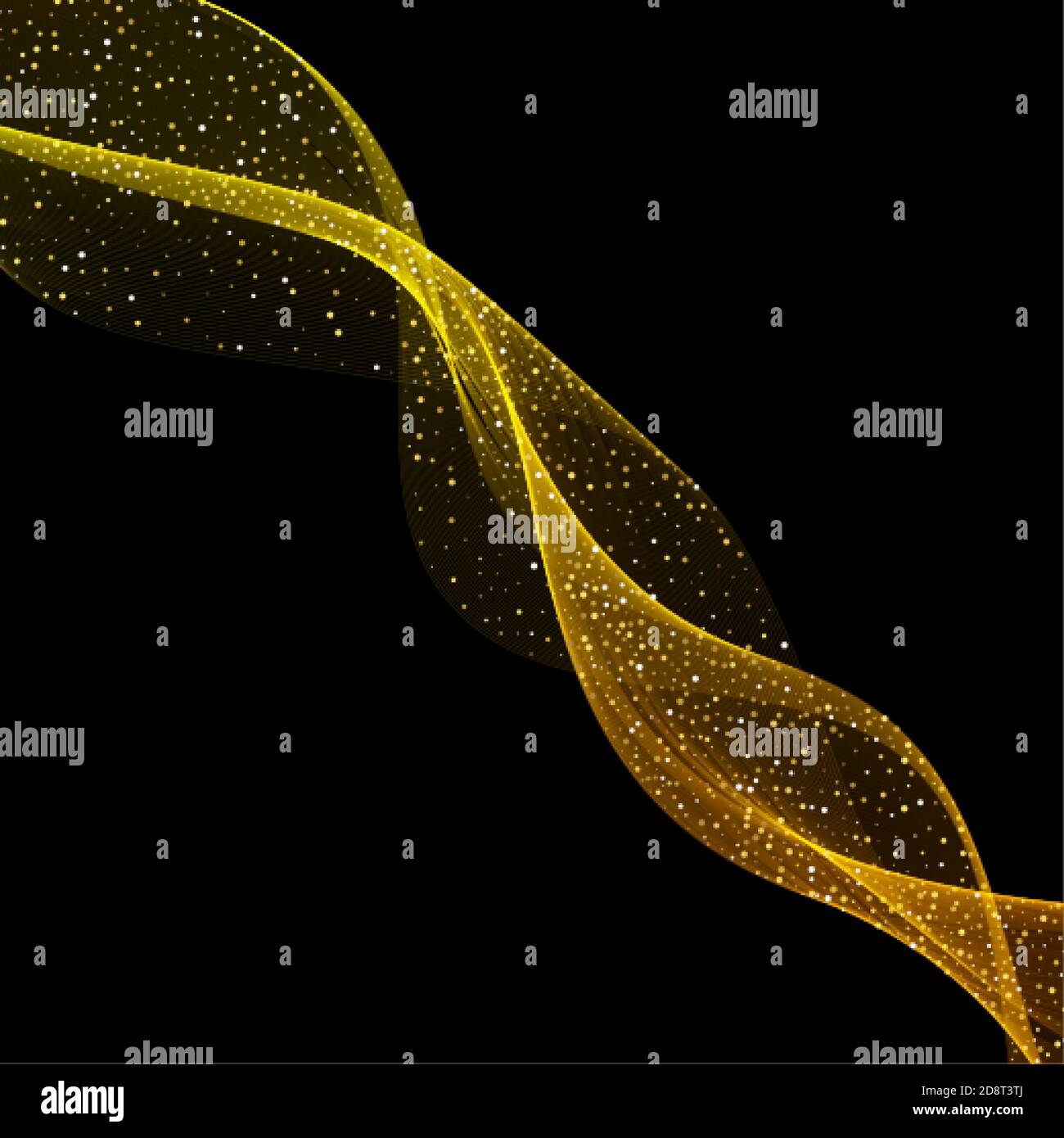 Fond abstrait doré à paillettes, paillettes dorées sur fond blanc, modèle vip. Un ensemble d'ondes de couleur. Lignes abstraites vectorielles Illustration de Vecteur