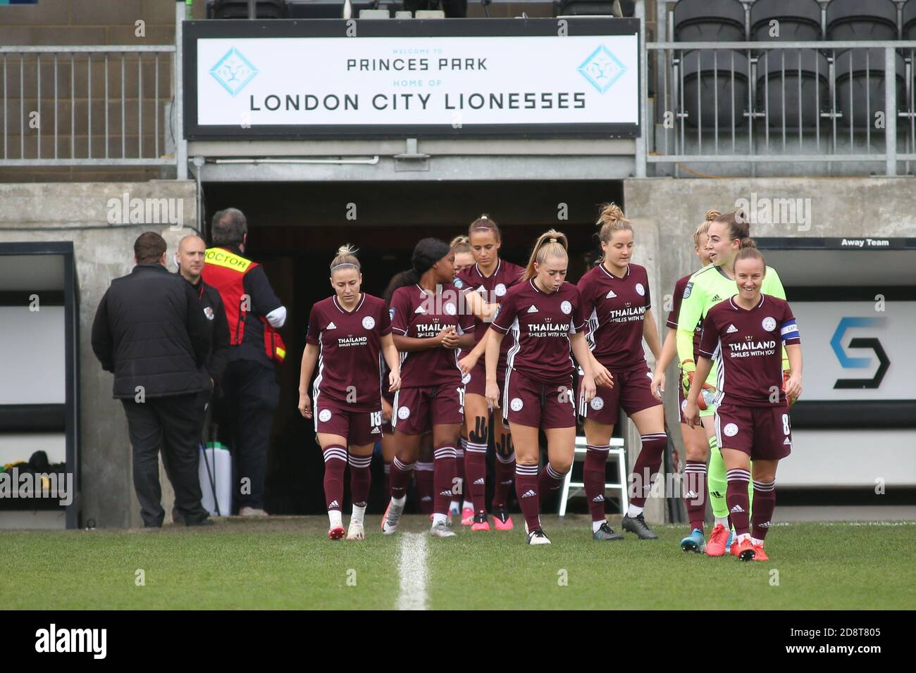 Dartford, Royaume-Uni. 11 janvier 2020. L'équipe de Leicester City se penche sur le match de la Super League 2 des femmes de la FA entre London City et Leicester City à Princes Park à Dartford. FEDERICO GUERRA MARANESI/SPP crédit: SPP Sport Press photo. /Alamy Live News Banque D'Images