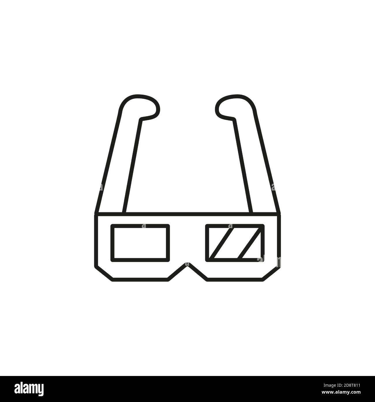 icône lunettes 3d élément de l'icône de film pour le concept mobile et les applications web. L'icône des lunettes 3d à lignes fines peut être utilisée pour le Web et les mobiles. Icône Premium sur blanc Illustration de Vecteur