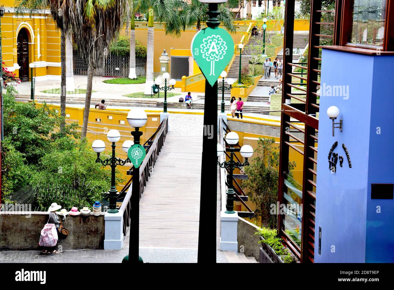 Architecture colorée à Barranco dans le sud de Lima, Pérou Banque D'Images
