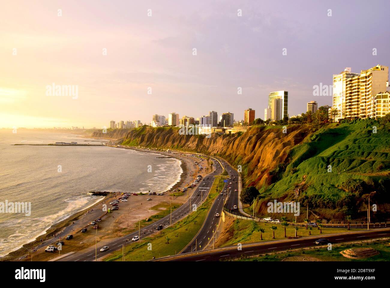 Littoral dans Miraflores district dans le sud de Lima, Pérou Banque D'Images