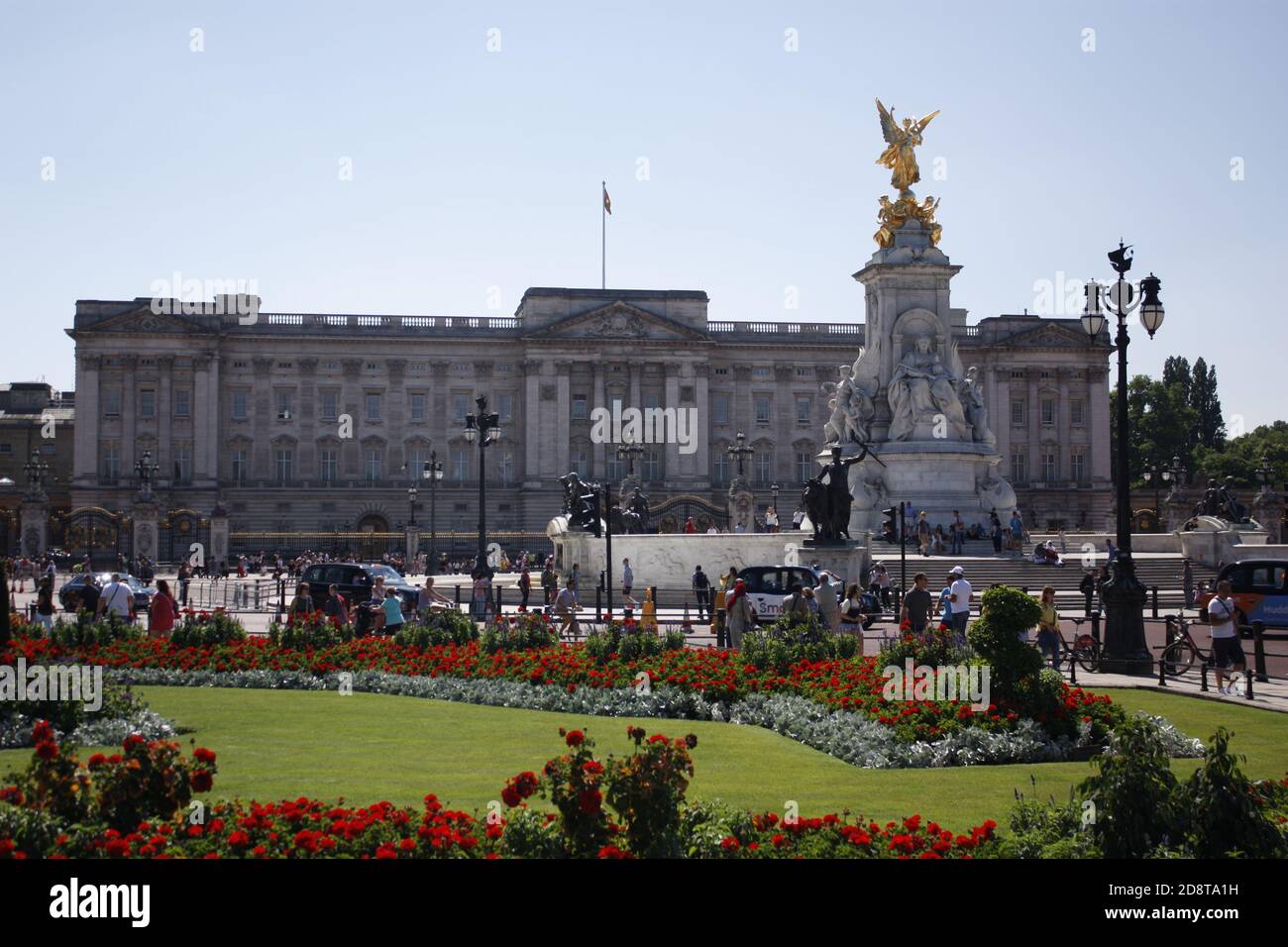 Extérieur du palais de Buckingham par beau temps, Londres, Royaume-Uni Banque D'Images