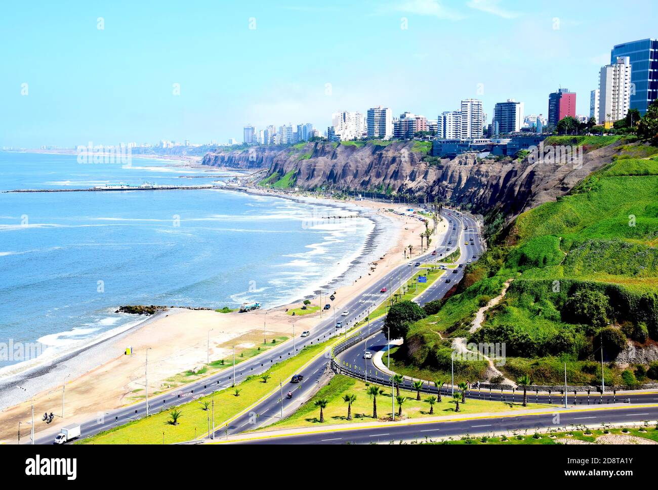 Littoral dans Miraflores district dans le sud de Lima, Pérou Banque D'Images
