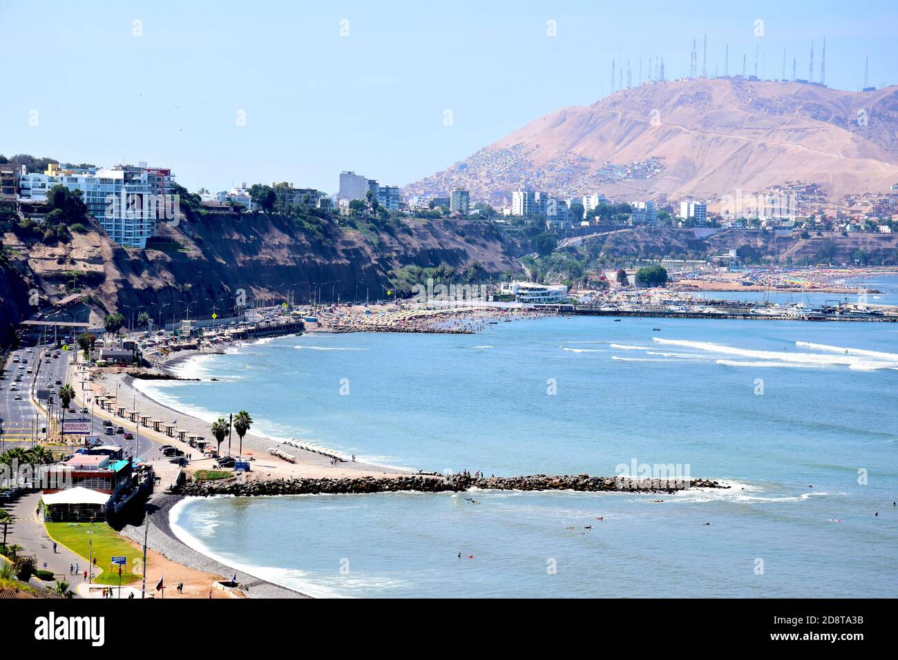 Littoral dans Miraflores district dans le sud de Lima, Pérou Banque D'Images