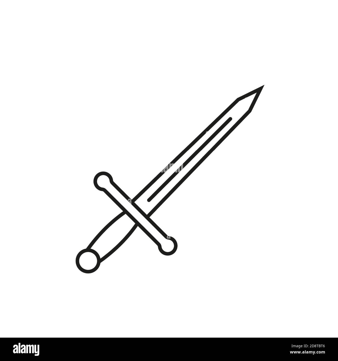 élément d'icône de dagger de l'icône d'arme pour le concept mobile et les applications web. L'icône de l'outil de navigation en ligne fine peut être utilisée pour le Web et le mobile. Icône Premium sur blanc Illustration de Vecteur