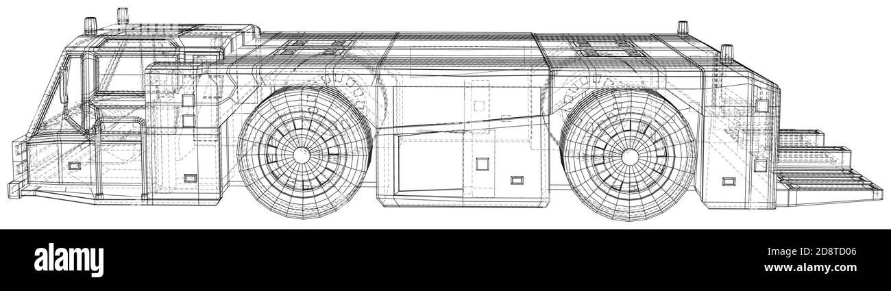 Transport de camion de remorquage Vector à l'aéroport. Format EPS10. Créé de 3d Illustration de Vecteur