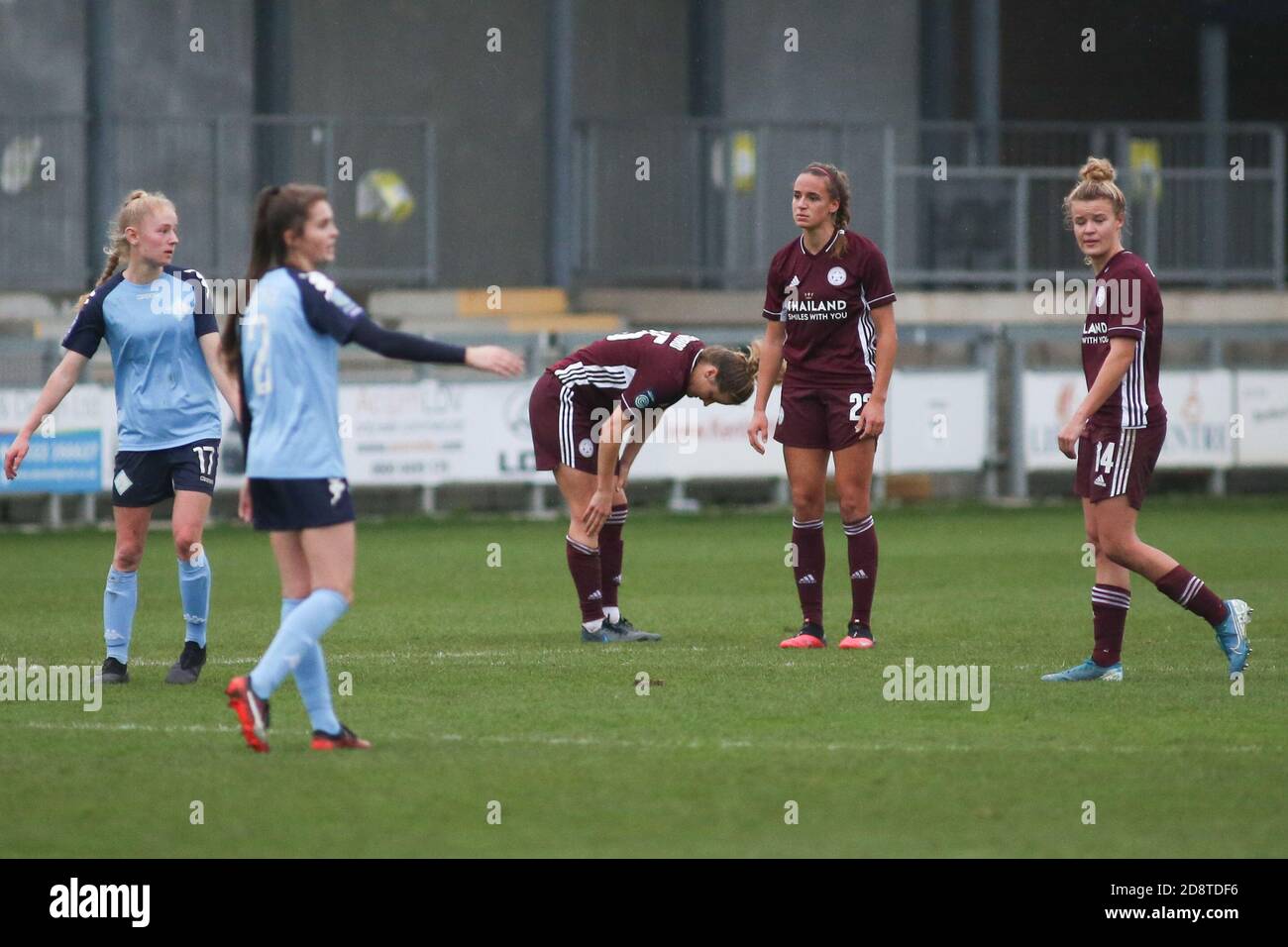 Dartford, Royaume-Uni. 11 janvier 2020. L'équipe de Leicester regrette lors du match de la Super League 2 de FA Women's entre London City et Leicester City à Princes Park à Dartford. FEDERICO GUERRA MARANESI/SPP crédit: SPP Sport Press photo. /Alamy Live News Banque D'Images