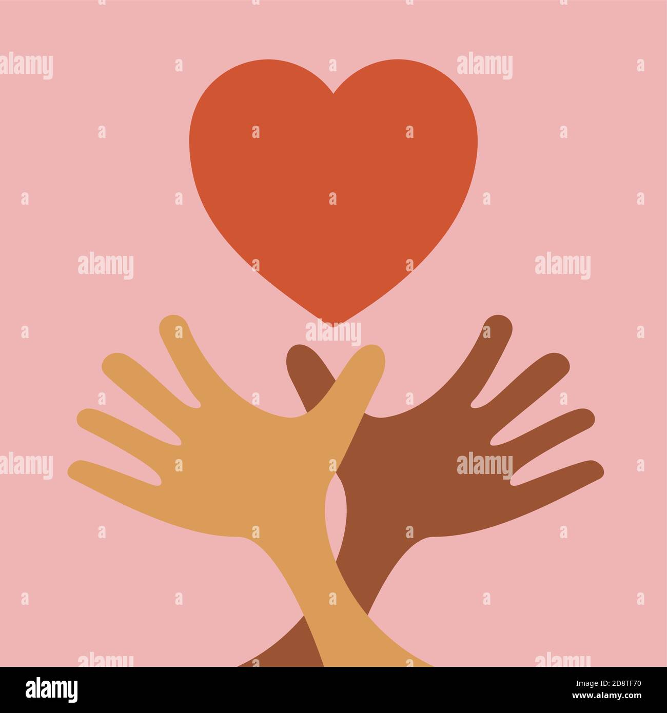 Illustration vectorielle amis du cœur, conception plate Illustration de Vecteur