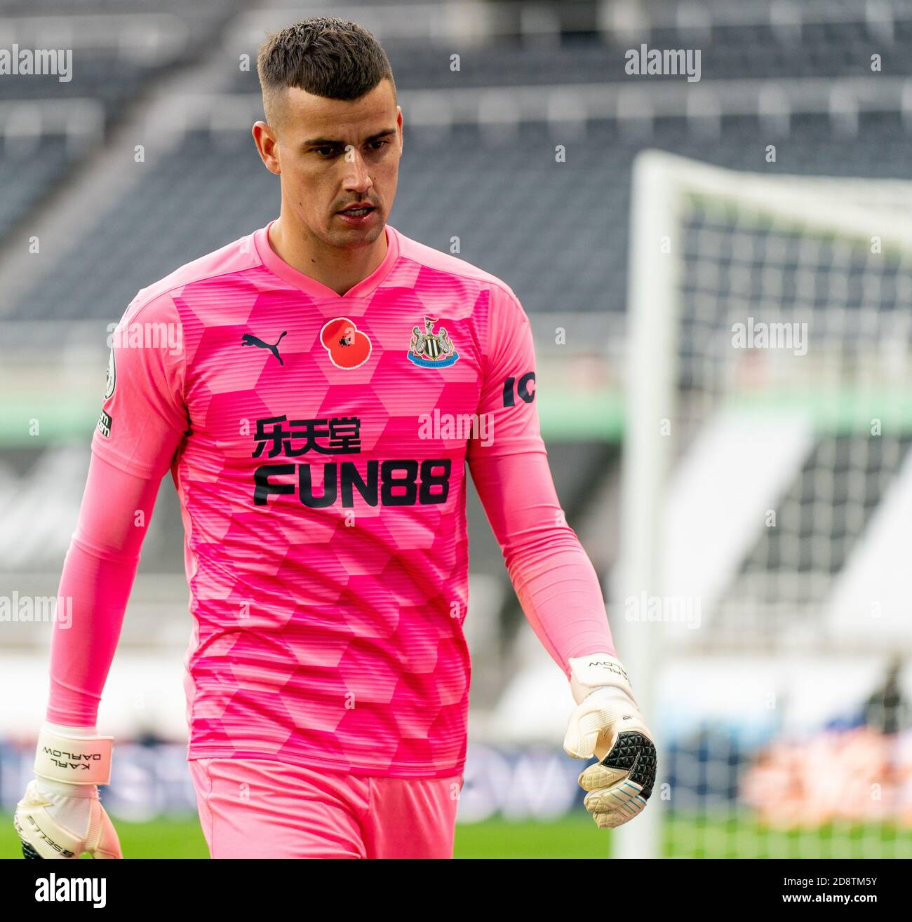 Newcastle, Tyne and Wear, Royaume-Uni. 1er novembre 2020 ; St James Park, Newcastle, Tyne and Wear, Angleterre ; Premier League football anglais, Newcastle United versus Everton ; Karl Darlow de Newcastle United portant un badge de coquelicot sur son maillot crédit : action plus Sports Images/Alay Live News Banque D'Images