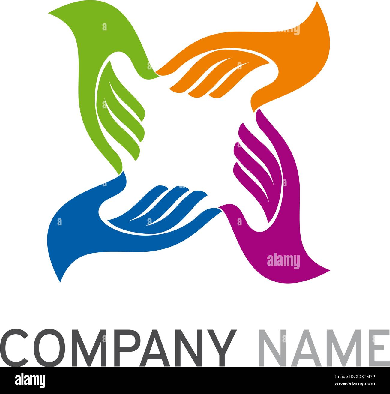 Vector signe le travail d'équipe avec les mains Illustration de Vecteur