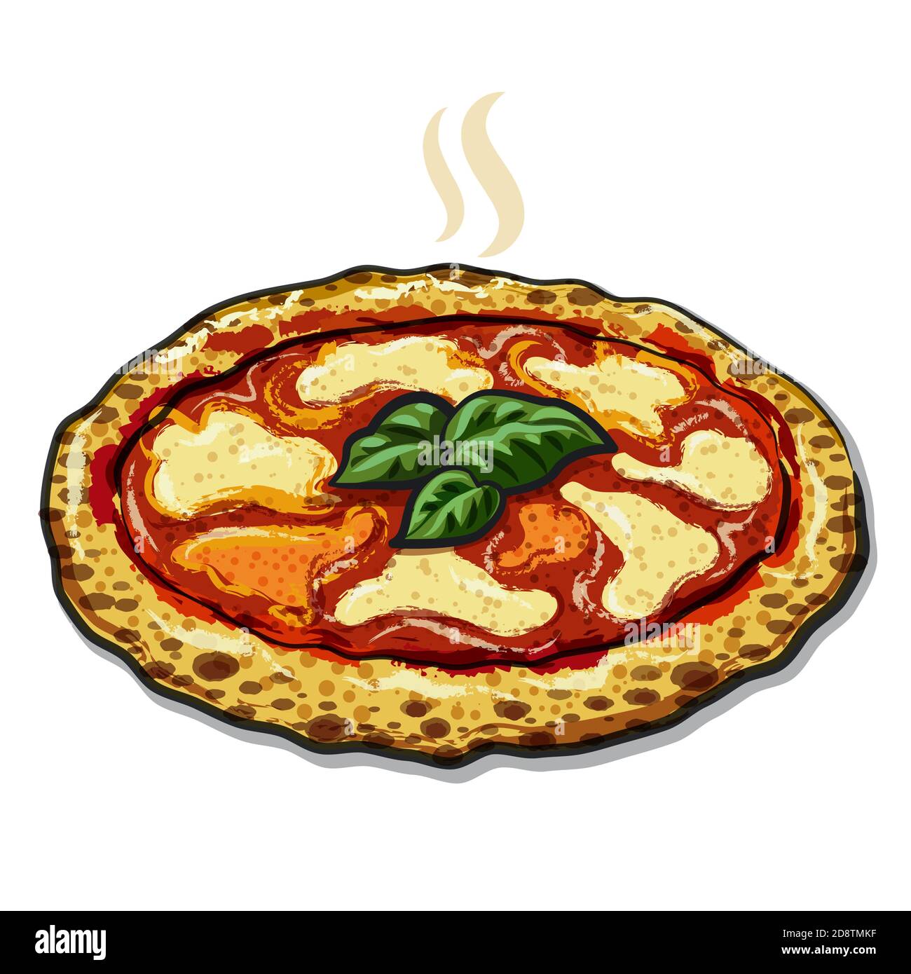 illustration de la pizza napolitaine sur le panneau de bois Illustration de Vecteur