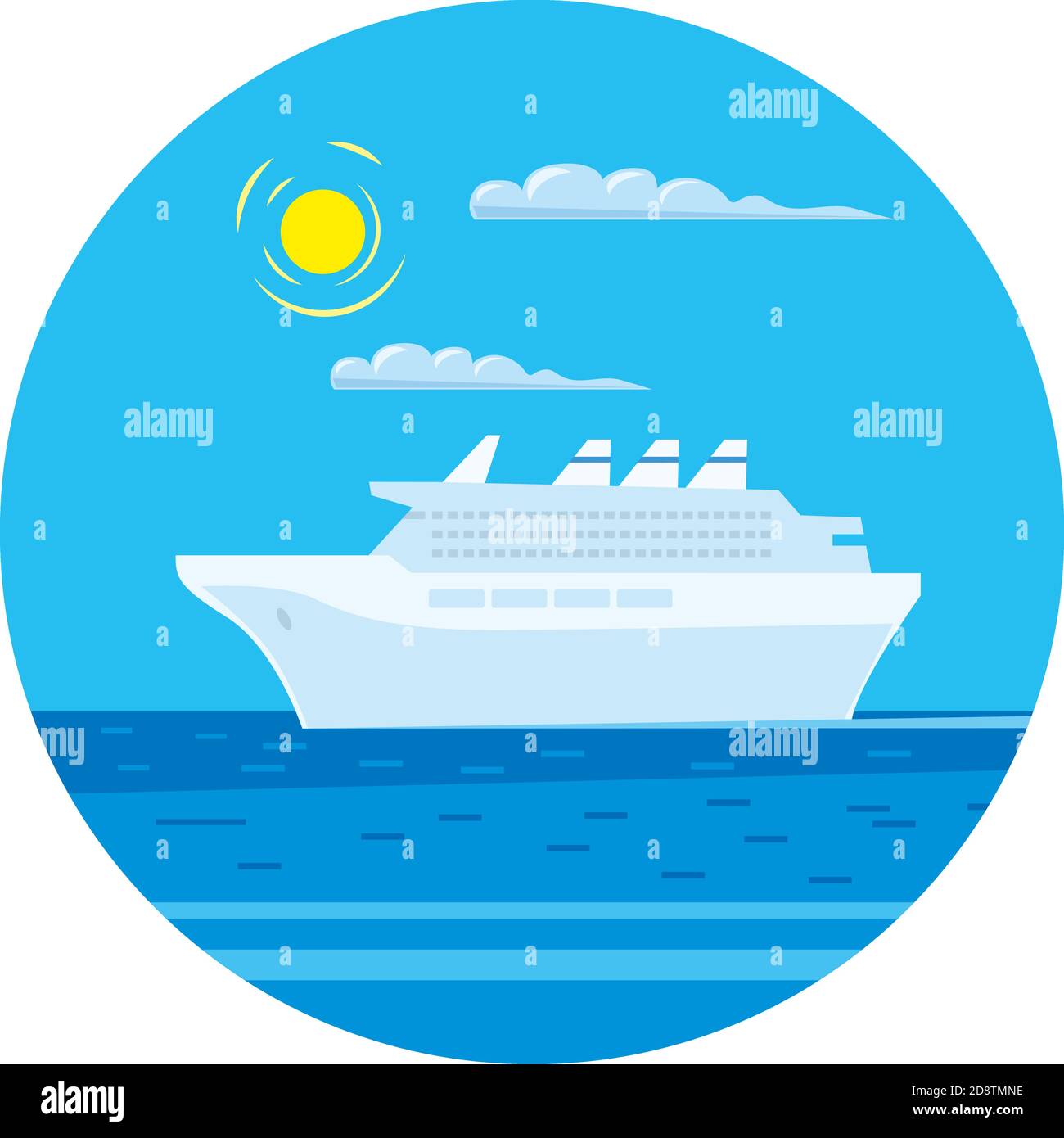 paquebot de croisière dans l'océan Illustration de Vecteur paquebot de croisière dans l'océan Illustration de Vecteur