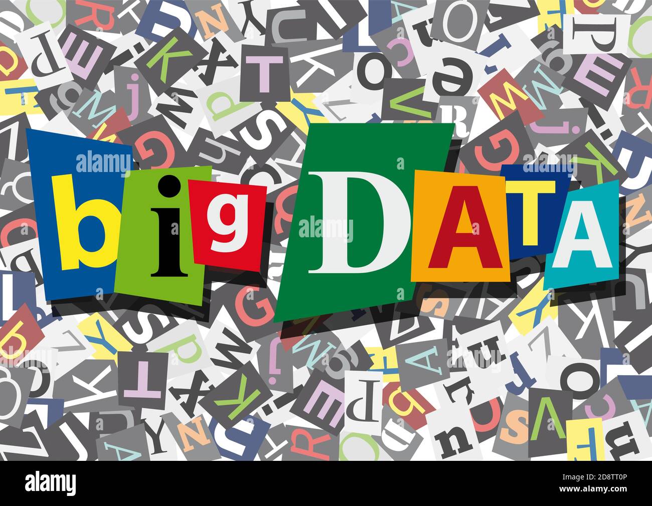 big data, message anonyme et design plat Illustration de Vecteur