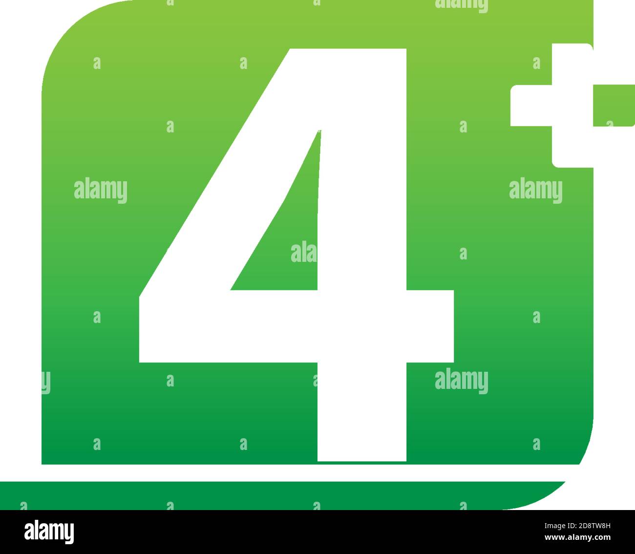 Logo numéro 4 avec vecteur de conception croisée médicale Illustration de Vecteur