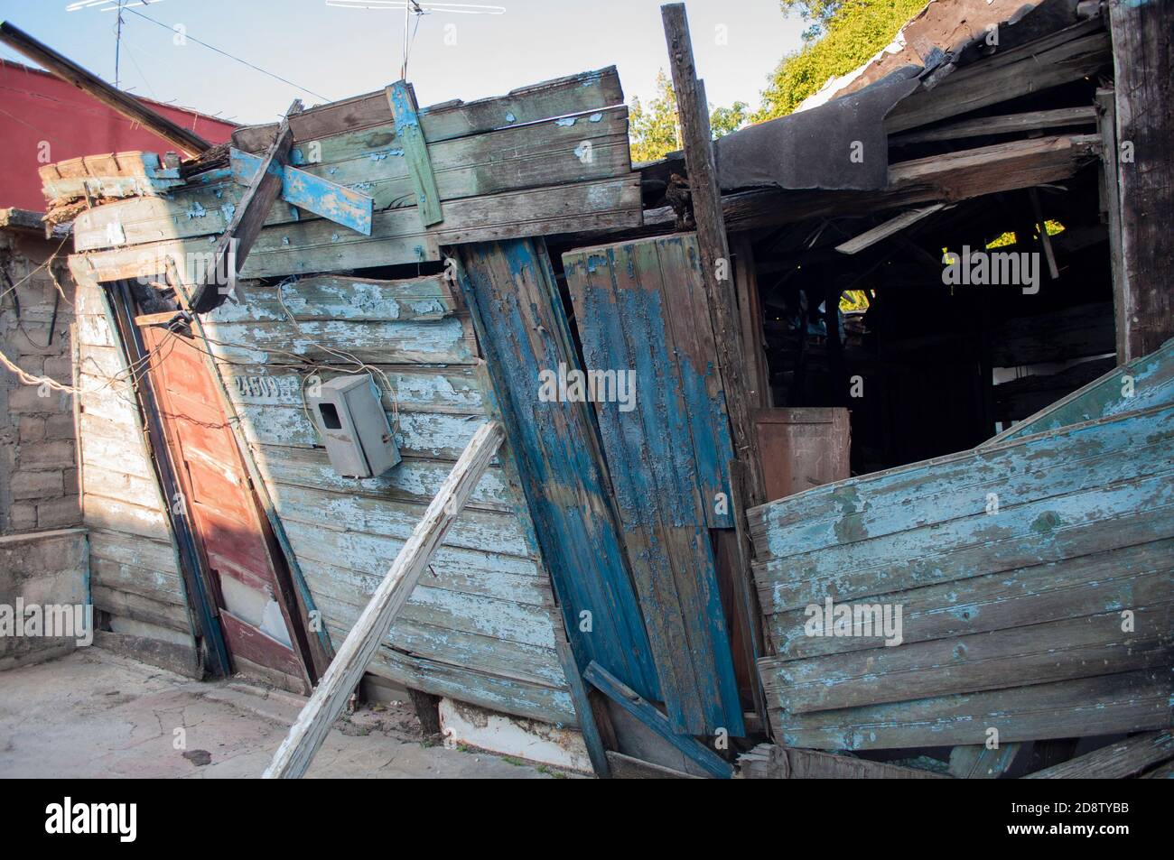 Maison très détériorée s'effondre à cuba Banque D'Images