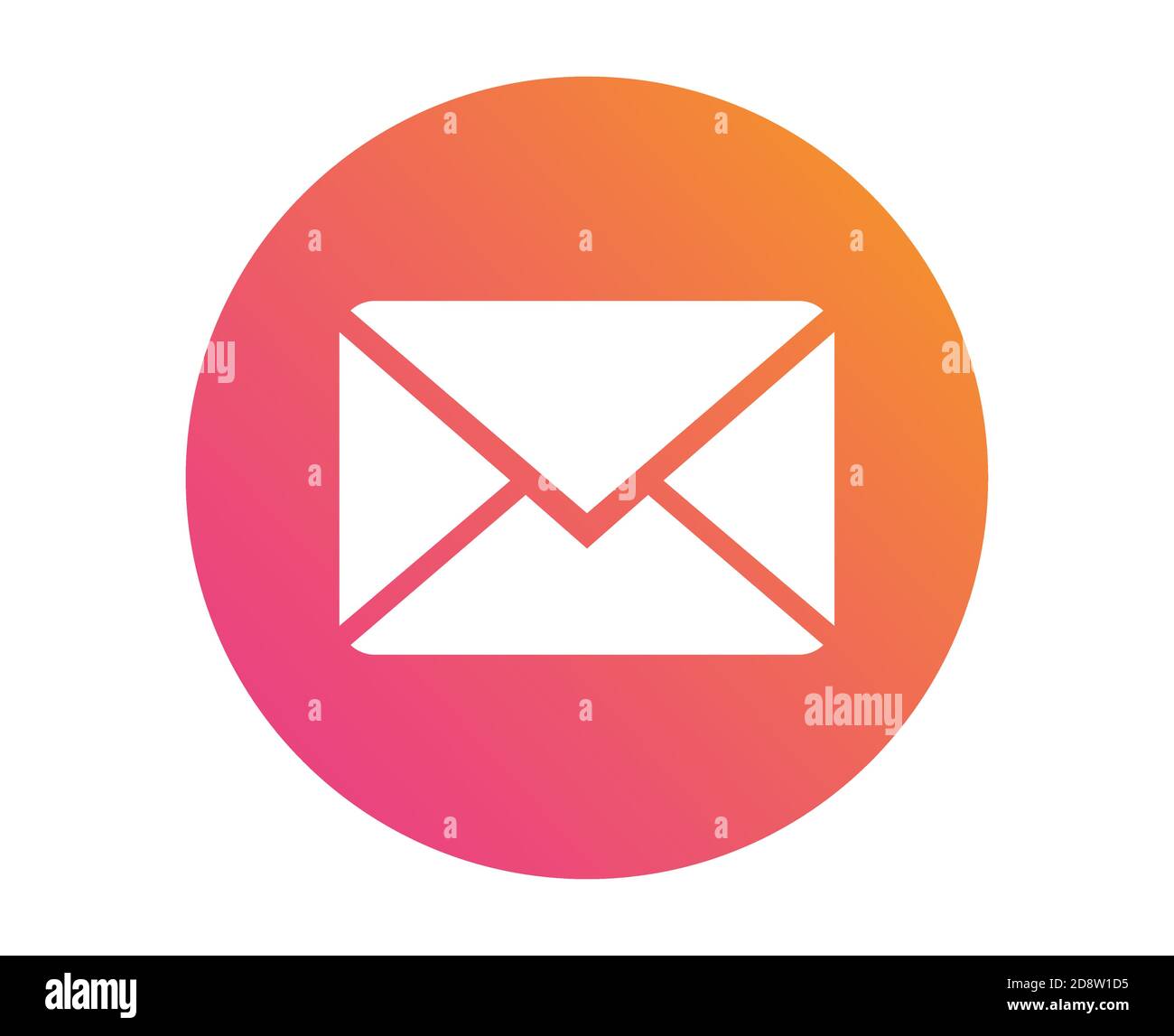 Le vecteur isolé dégradé couleur enveloppe email, icône de mail sur le bouton de cercle dégradé Illustration de Vecteur