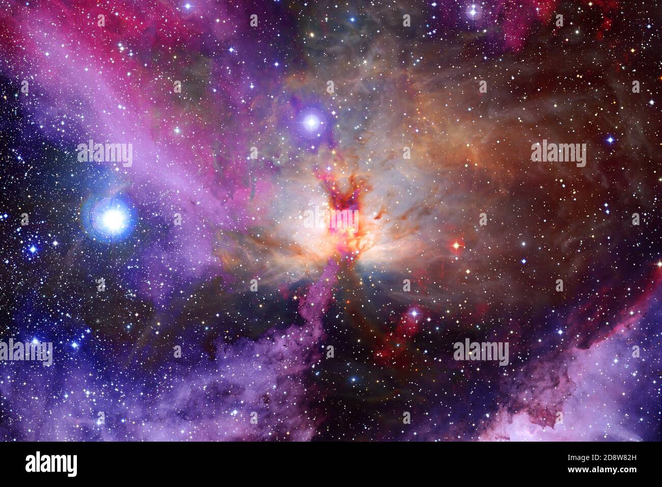 Nebula, groupe d'étoiles dans l'espace profond. Science-fiction art. Éléments de cette image fournis par la NASA. Banque D'Images