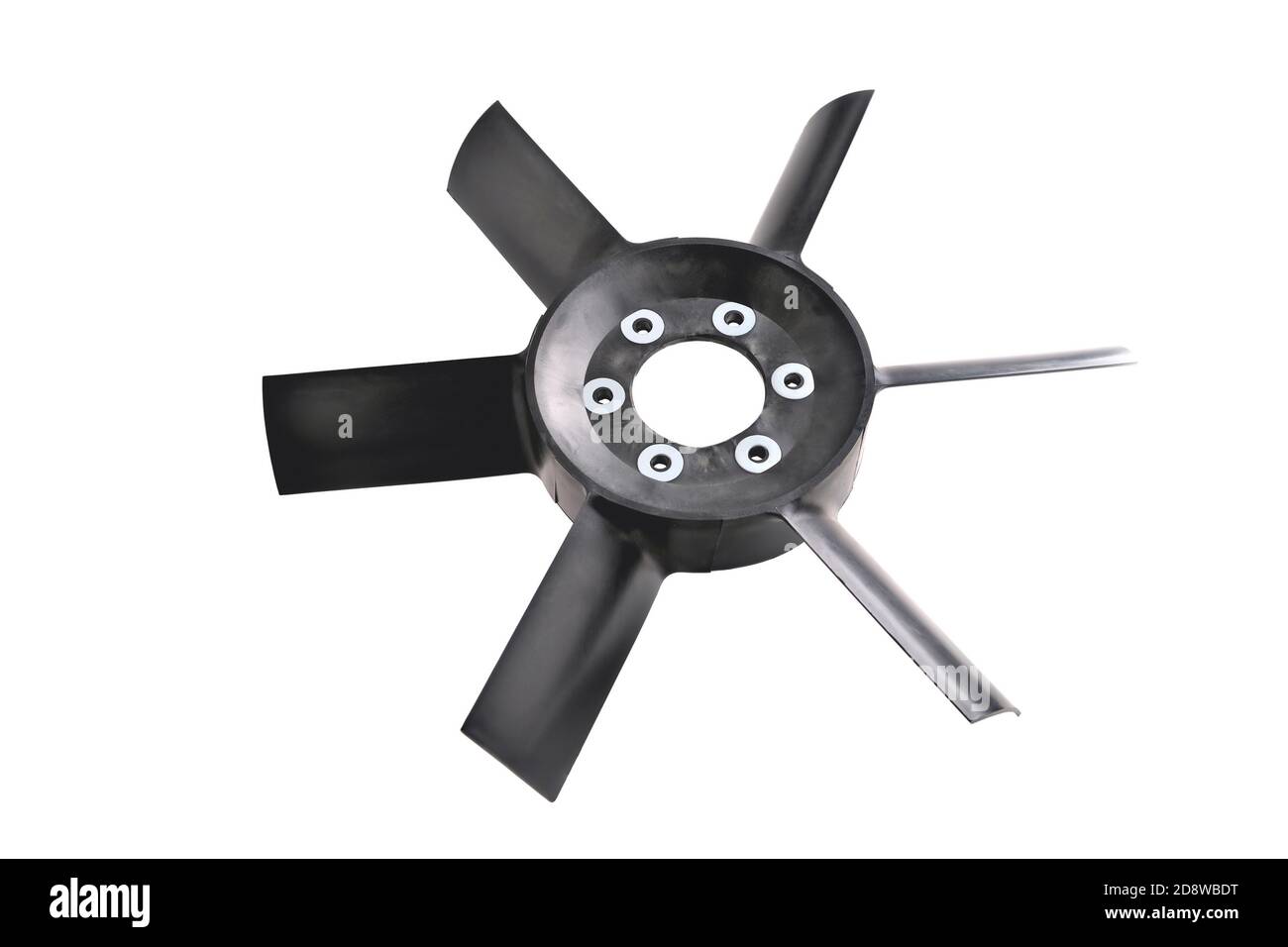 turbine, ventilateur de radiateur, ventilateur du système de refroidissement du moteur de voiture, pièces de voiture, gros plan sur fond blanc Banque D'Images