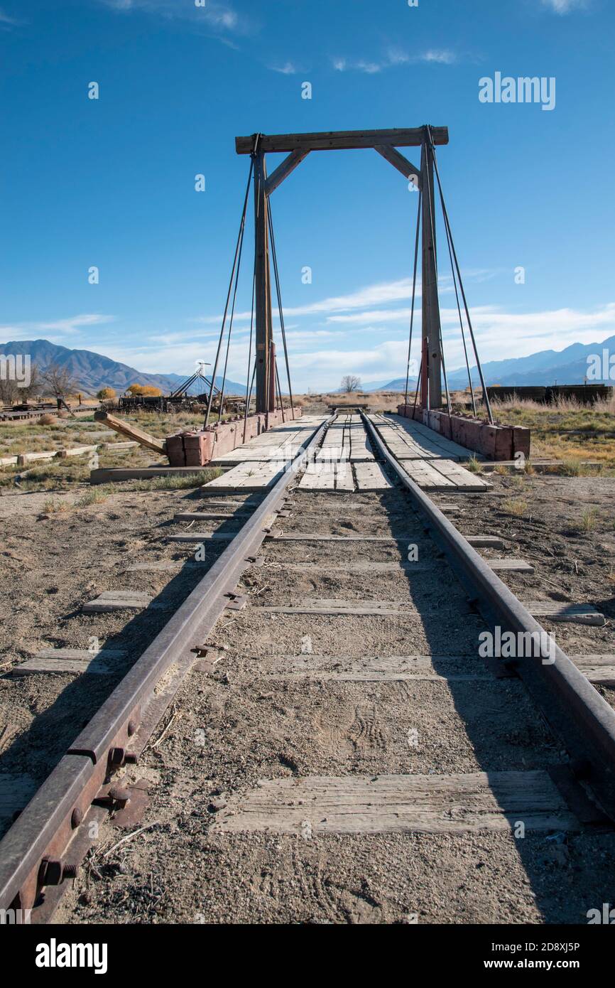 Le musée du chemin de fer de lois présente une grande collection d'objets miniers et ferroviaires provenant des comtés d'Inyo et de Mono dans la Sierra orientale de la Californie. Banque D'Images