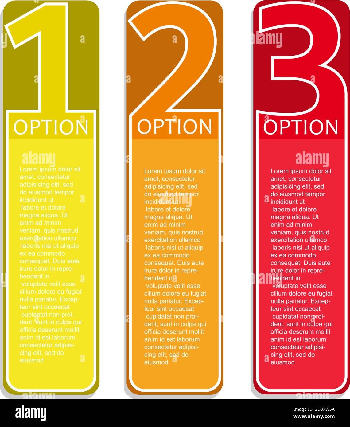 Étiquettes de FAQ vectorielles, trois options Illustration de Vecteur