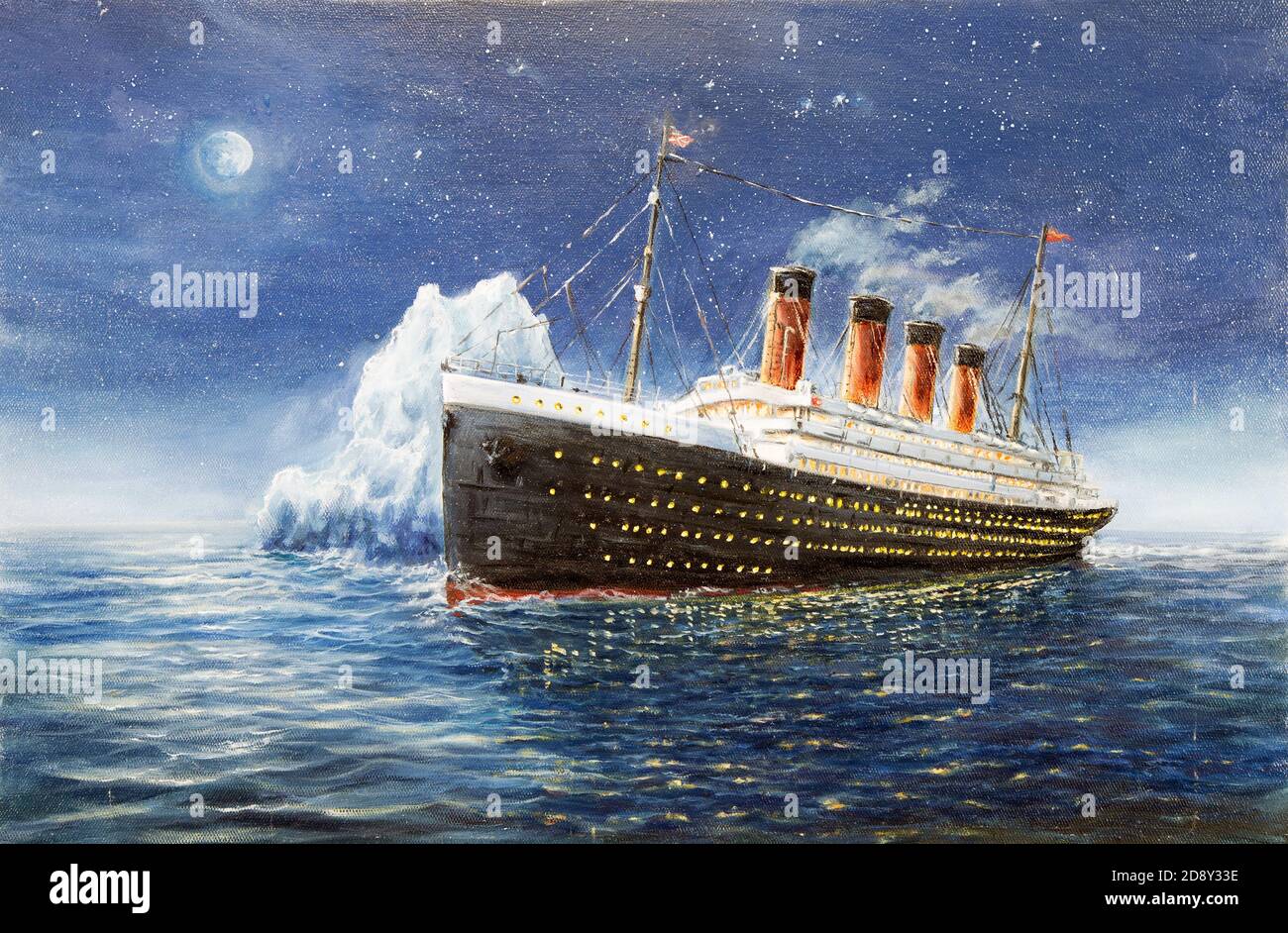 Mug Titanic Avec Peinture De Harry J Jansen - Paquebot Et Iceberg, Céramique, Livré Avec Boîte, Neuf 2025