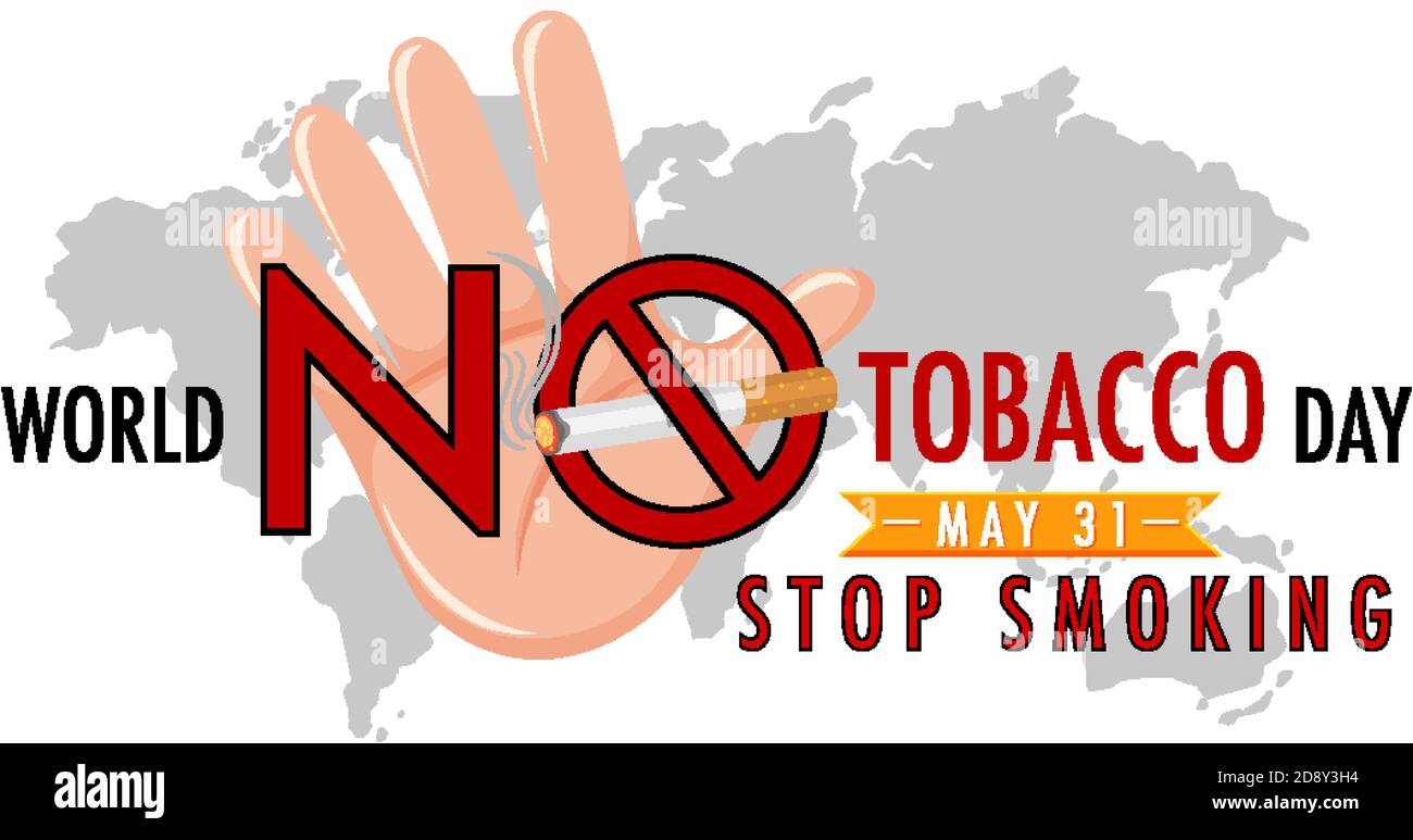 Logo de la Journée mondiale du tabac sans tabac, rouge interdit de ...