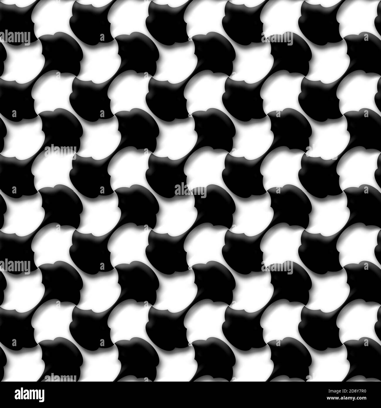 Répétition transparente du motif 3D noir et blanc Banque D'Images