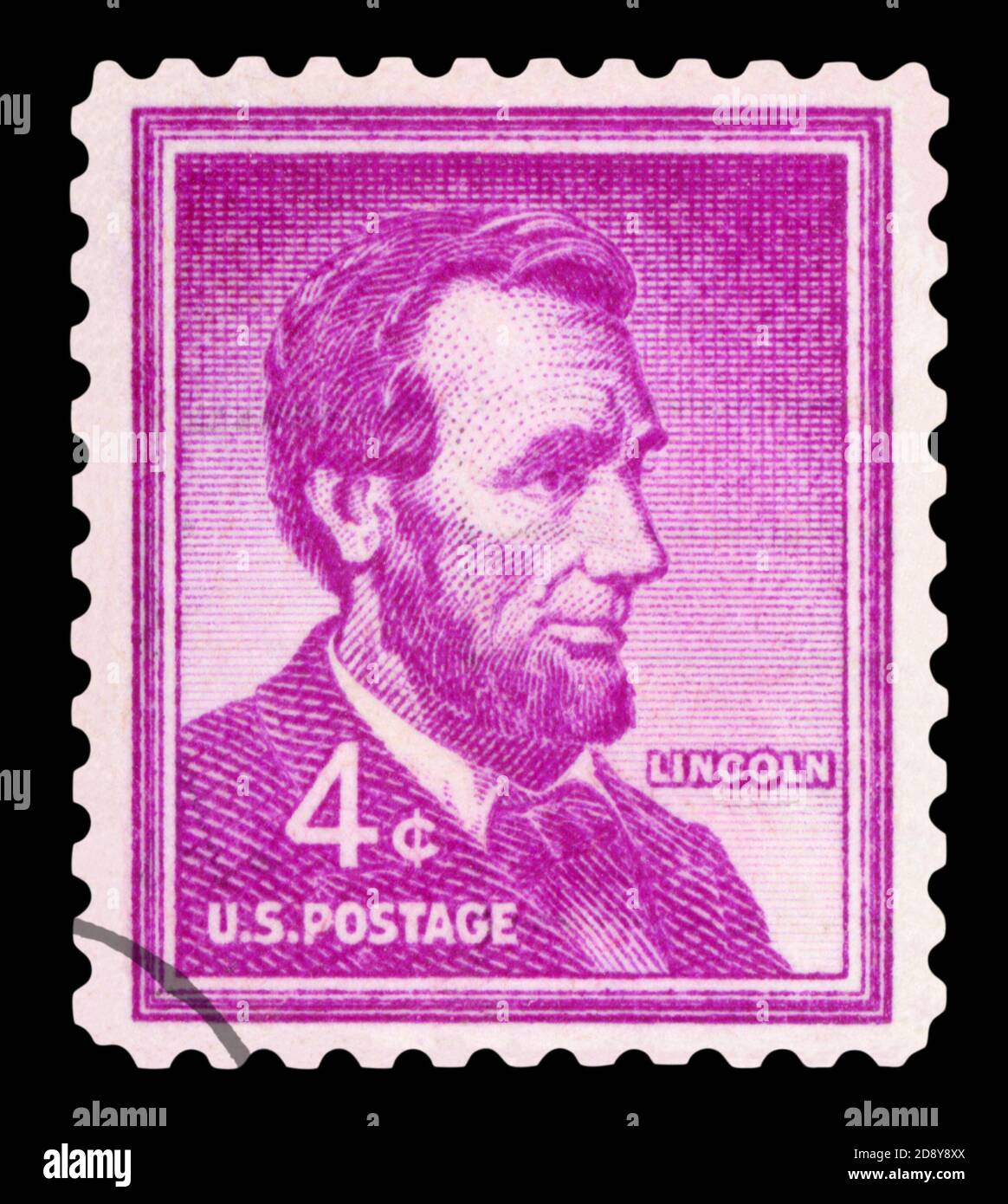 USA - VERS 1954: Un timbre imprimé aux Etats-Unis montre le portrait d'Abraham Lincoln (1809-1865) un 20ème président des Etats-Unis, vers 1954 Banque D'Images