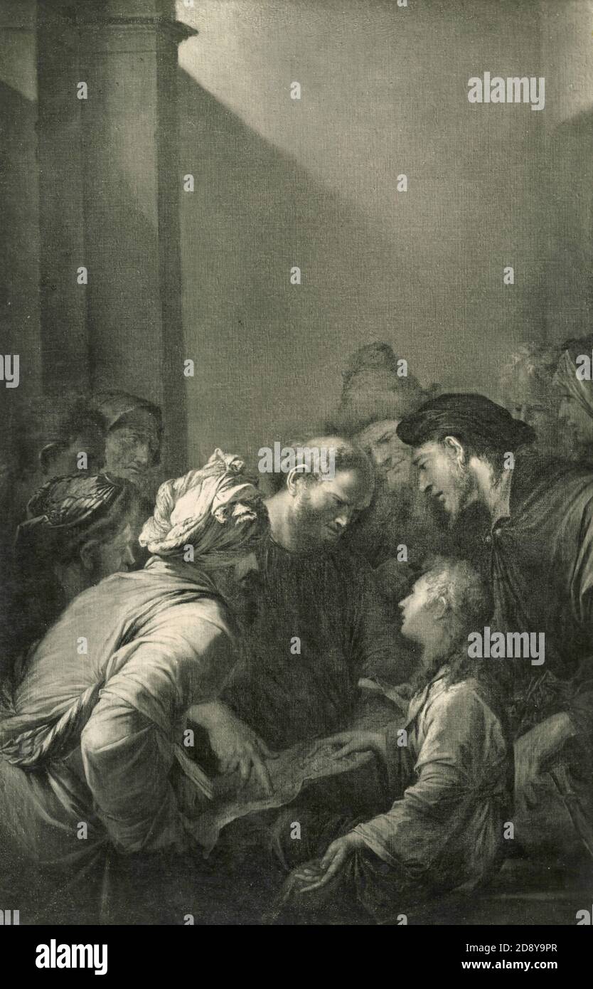 Jésus Christ parmi les médecins, peinture de l'artiste italien Salvatore Rosa Banque D'Images