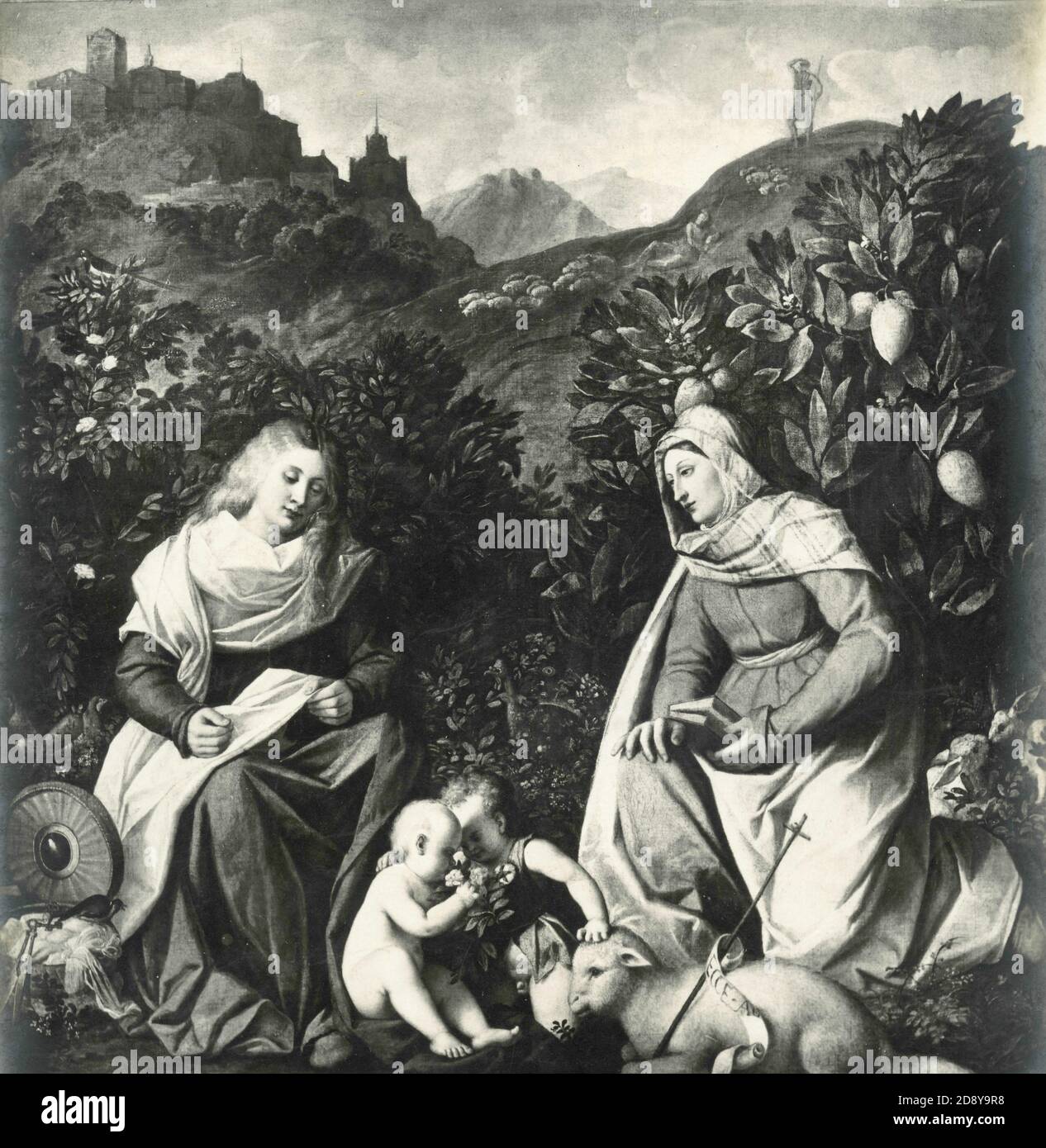 La Vierge des semailles, peinture de l'école italienne vénitienne Banque D'Images