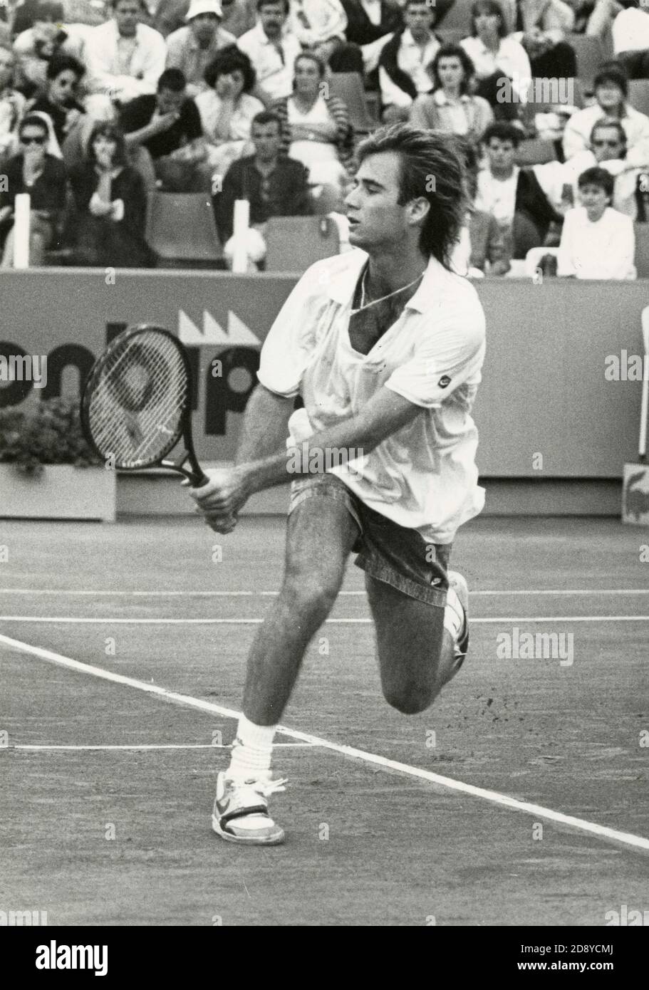 Joueur américain de tennis André Agassi, années 1980 Photo Stock - Alamy